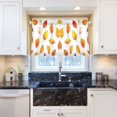 thumbnail image 5 of Yayeee Kitchen Curtains Tier Pair Light Filtering 27"x36" Rod Pocket Short Cafe Window Panel, Orange Leaves, 5 of 7