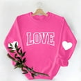 thumbnail image 5 of BLTIBY Valentine Shirts for Women Love Heart Graphic Sweater Long Sleeve Round Neck Pullover Blouse Fashion Casual Valentines the Day Tops Hot Pink 2 M, 5 of 9