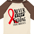 thumbnail image 4 of Inktastic Never Stop Fighting Stroke Awareness Red Ribbon Boys or Girls Long Sleeve Baby Bodysuit, 4 of 5