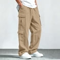 thumbnail image 2 of RQYYD Boys Cargo Pants Loose Fit Elastic Waist Multi Pockets Straight Leg for Big Kids, 2 of 9