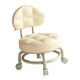 thumbnail image 4 of Taburete rodante redondo bajo con polea, asiento rodante, taburete corto con respaldo para beige, 4 of 9
