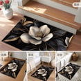 thumbnail image 6 of 2x3 Door Mat Rug, Black Gold Flower Non-Skid Rubber Backing Large Rectangle Rugs - Living Room Bedroom Home Office, Gradient Luxurious Floral Botanical Indoor Floor Mat Carpets Washable Rug, 6 of 9
