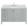thumbnail image 2 of Ariel Cambridge 54 Inch Single Oval Sink Bathroom Vanity With Carrara White Quartz Countertop 1.5 Edge In Grey, 2 of 10