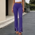 thumbnail image 4 of SBYOJLPB Women's Solid Color Pants Elastic Waistband Sports Casual Long Trousers, 4 of 8