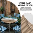 thumbnail image 2 of Teal Brown Ombre Round Tablecloth for 36-44 Inch Tables, Fitted Table Cover with Elastic Edge, Modern Abstract Moire Aesthetics Waterproof Outdoor Table Cloth Protector for Patio Garden Dinner Picnic, 2 of 9