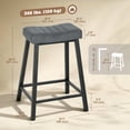 thumbnail image 3 of HOMCOM Bar Stools Set of 3 Velvet Upholstered Counter Height Barstools Grey, 3 of 10