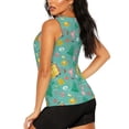 thumbnail image 3 of Xecao Happy Summer print women's scoop neck, loose-fit workout tank tops for the gym., 3 of 9