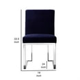 thumbnail image 5 of Boly 19 Inch Dining Chair, Set of 2, Navy Blue Velvet, Foam, Chrome Steel, 5 of 6