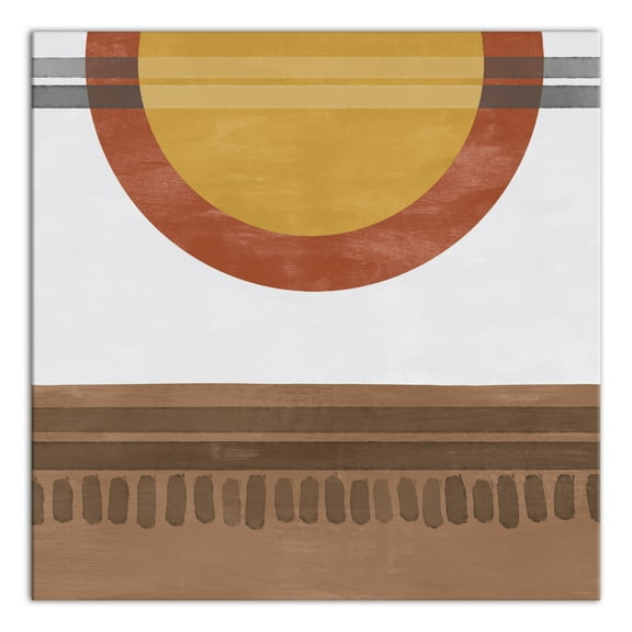 Creative Products Yellow Circle Brown Boho 20x20 Canvas Wall Art