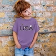 thumbnail image 2 of JAKANYQ T-Shirts Mode Décontractée pour Garçons et Filles, Imprimé Cœur, Col Rond, Manches Courtes, Violet 3-4 Ans, 2 of 4