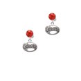 thumbnail image 2 of Delight Jewelry Silvertone Oval with Music Notes Red Crystal Clip on Earrings, 2 of 5