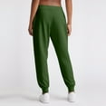thumbnail image 5 of Ladies' Straight Leg Pants Fashionable Solid Color High Waist Drawstring Pockets Elastic Waist Casual Pants Sweatpants For women, 5 of 6