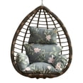 thumbnail image 2 of Hanging Basket Chair Cushion Outdoor Patio Chair Cushion Swing Basket Chairs Cushion Pads with Headrest Pillow ONLY Cushion, Flower Print, 2 of 6