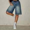 thumbnail image 4 of XQYLOS Girls Jean Shorts Cute Vintage Distressed Washed Denim for Teen, Straight Leg 𝖸𝟤𝗄 Streetwear Shorts 13-16Y Retro Fashion, 4 of 5