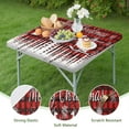thumbnail image 4 of Red Christmas Pattern Square Fitted Tablecloth with Elastic Edge,Square Table Cover,Washable Elastic Table Cover for Home Kitchen Party Decor 34"x34", 4 of 6