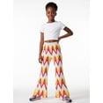 thumbnail image 4 of 7-8Y Girls Colored Flared Pants Digital Print Trousers Slim-Fit Wide Leg Flare for Spring Summer Autumn, 4 of 6