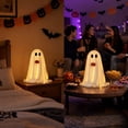 thumbnail image 6 of Cififendec Halloween Plush Cover LED Ghost Prop, 9.05", Pom Pom Nose Freestanding Ghost Ornament for Front Porch Ornament Matching Scheme, 6 of 8