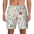 thumbnail image 3 of Uemuo Colorful Mushrooms and Plants Pattern Mens Swim Trunks Quick Dry Board Shorts with Mesh Lining, Stretch Beach Shorts Quick Dry No-Chafing Board Shorts-X-Large, 3 of 9