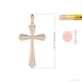 thumbnail image 3 of ANGARA Natural Prong-Set Diamond Tapered Cross Pendant in 14K Rose Gold for Women (Size-1.5mm| Color-G| Clarity-VS2) | April Birthstone, Anniversary, Jewelry Gift for Women | Natural Diamond Necklace, 3 of 7