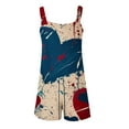 thumbnail image 5 of Edvintorg 4Th Of July Womens Rompers Casual Tie Knot Overall Shorts Loose Fit Bib Pants Summer Shortalls with Pockets Women's Clothing Fashion Print Sleeveless Suspender Short Jumpsuit, 5 of 5