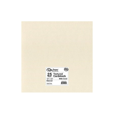 UPC: 0740512127023 | Paper Accents Cardstock 12 x 12  Textured 80lb Natural 25pc