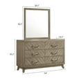 thumbnail image 2 of Roundhill Furniture Arena Contemporary 6-Drawer Dresser with Mirror in Weathered Sand, 2 of 6