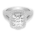thumbnail image 4 of IGI Certified 5 Carat Radiant Shape Lab Grown Diamond Engagement Ring | 14K White Gold | Opulenté Antique Halo Diamond Ring | FG-VS Quality Friendly Diamonds, 4 of 6
