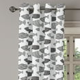 thumbnail image 2 of Ambesonne Fish Grommet Curtain, Sea Animals Black White, 50" x 96", Black White, 2 of 6