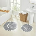 thumbnail image 1 of Bursting Flower 2 Pc Bath Rug Set -WHITE AND PEWTER (30" ROUND & 24" ROUND), 1 of 1