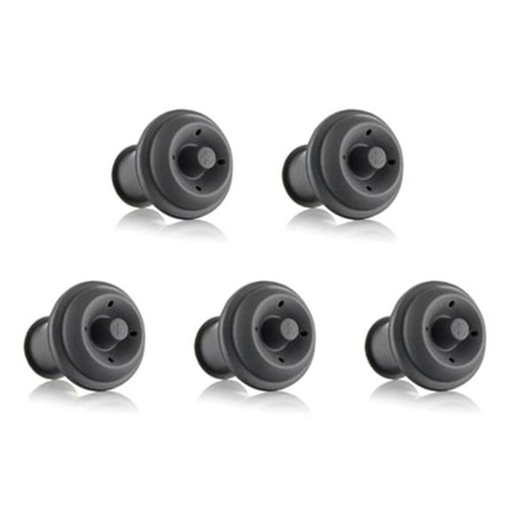 WINDLAND 5 Pcs Silicone Sealed Wine Stopper Champagne Saver Sealer Vacuum Wine Saver Pump Bottle Stopper for Wine & Beverage
