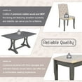 thumbnail image 5 of Harper & Bright Designs Furniture 6-Piece Adult Rustic Wood MDF Nailhead Trim Dining Furniture Set Antique Gray, 5 of 14