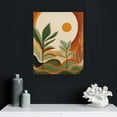 thumbnail image 5 of COMIO Boho Wall Art , MidCentury Modern Wall Prints Framed Canvas Paintings Minimalist Abstract Geometric Beige Orange Moon Plant Desert Nature Illustrations Artwork, Boho Wall Decor Ready To Hang, 5 of 5