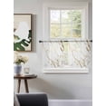 thumbnail image 3 of White Gold Abstract Tier Curtains 24 Inch Length, Sheer Curtains for Bedroom Living Room Window Modern Marble Geometric Rod Pocket Voile Drapes Kitchen Curtains Small Half Window 27.5"x24" 2 Panels, 3 of 6