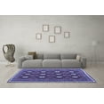 thumbnail image 3 of Ahgly Company Indoor Round Oriental Blue Traditional Area Rugs, 5' Round, 3 of 4