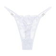thumbnail image 5 of Women Lace T-Back Panties Diamond Embellished Thong Seamless Thin Strap G-String Ultra Thin Bikini Underwear, 5 of 5