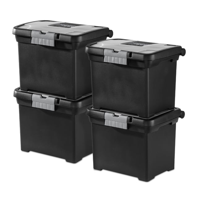 Caja de Almacenamiento Sterilite Apilable y Portátil 38x27x29 cm Paquete de 4