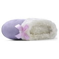 thumbnail image 6 of Women's Soft and Cozy Ribbon Bow Plush Slippers With No-Slip Rubber Sole For Indoor, Outdoor, Spa Use (Purple), 6 of 7