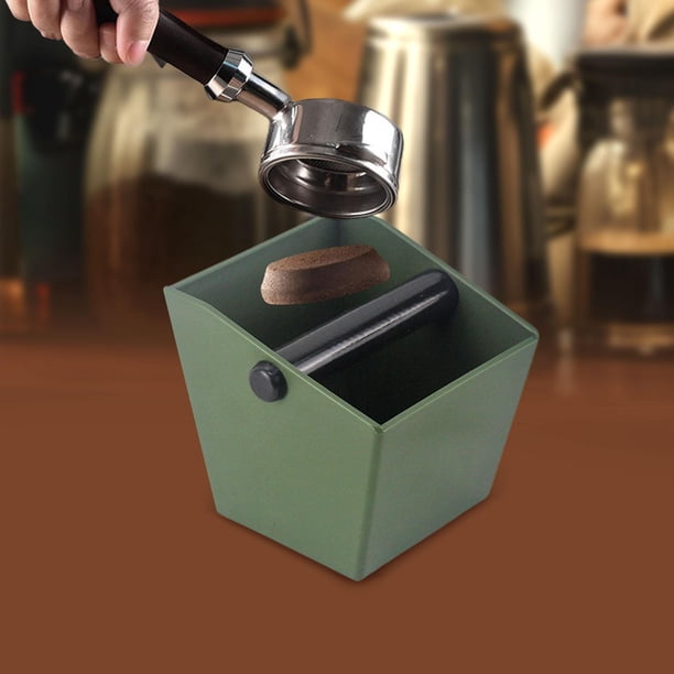 Caja para golpear café, cubo para expreso, utensilios para café resistentes, cajas para golpear café molido, contenedor de basura para el hogar, verde