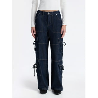 No Boundaries Bow Cargo Jeans, 30.5” Inseam, Women's - Walmart.com
