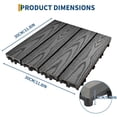 thumbnail image 2 of EuKer Interlocking Deck Tiles, 9-Pack Waterproof Wood-Grain Tiles for Indoor & Outdoor, Gray, 2 of 8