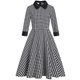 thumbnail image 1 of Vestido Vintage con cremallera y cuello de muñeca ajustado de manga tres cuartos con estampado de pata de gallo Retro para mujer Fridja nbo3069, 1 of 9