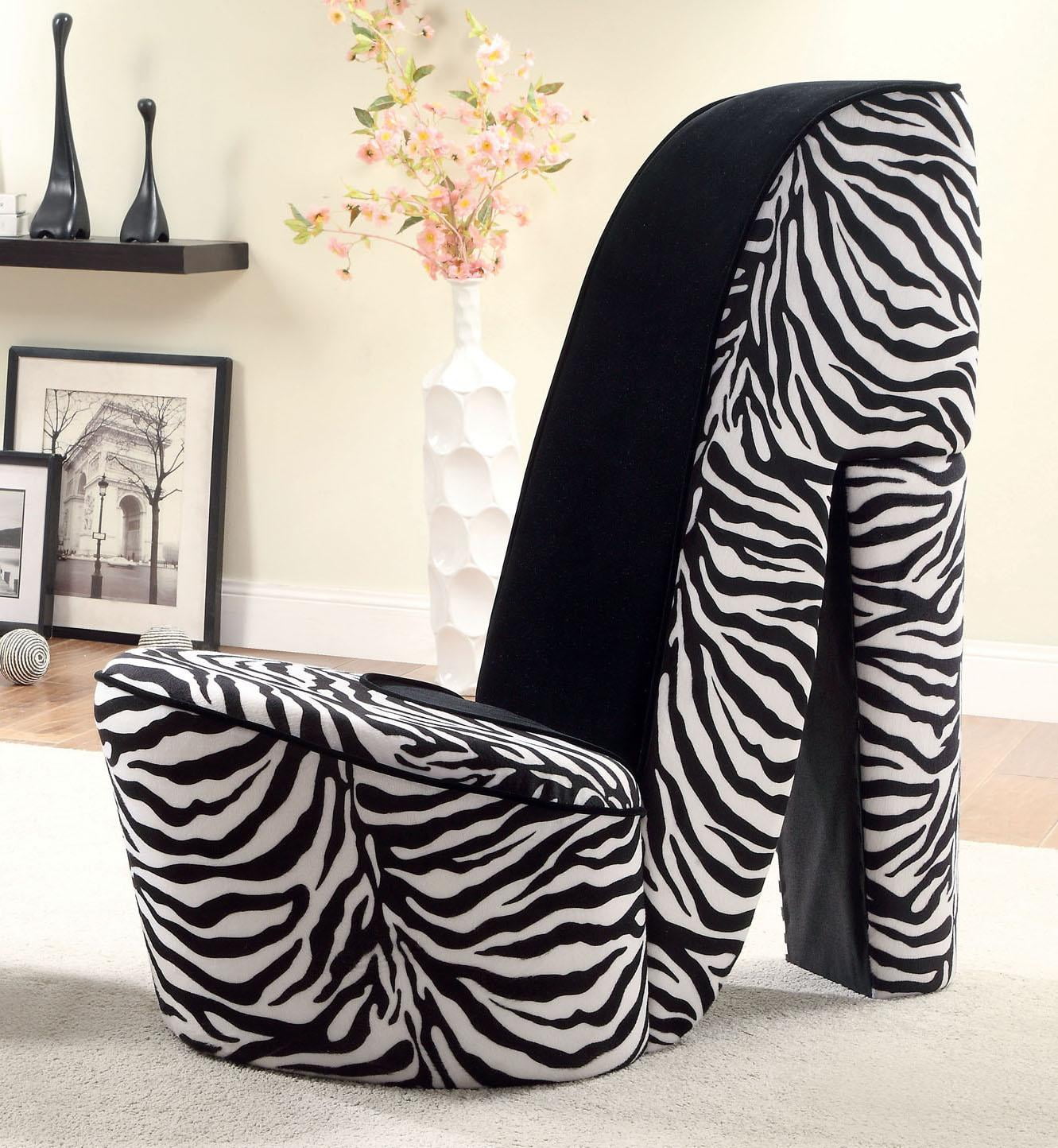 Ilana Large Accent Chair-Color:Zebra Print - Walmart.com