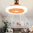 thumbnail image 4 of 1pc Ceiling Fan With Light, Modern 18inch Remote Control Enclosed Low Profile Ceiling Fan With Light 3 Speed LED Dimming 3 Colors 8 Invisible Bladeless Flush Mount Fan Light Bedroom, Offices, 4 of 5