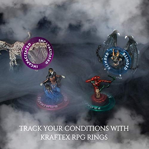 Marcadores de condición D&D [96 piezas] Fichas de anillo de condición DND para efectos de Kraftex Kraftex
