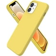 thumbnail image 1 of WEI Case Compatible with iPhone 12 Case 6.1 "and iPhone 12 Pro Case, Thin Liquid Silicone Rubber Cover Protection Bumper Anti-Shock 6.1 Inch Case Lemon Yellow, 1 of 6