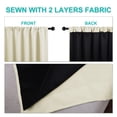 thumbnail image 5 of NICETOWN 2 Layers 100% Blackout Curtains for Bedroom with Black Liner, Full Blackout Insulated Noise Reducing Drapes Rod Pocket Energy Saving Window Curtains,42"x63", Beige, Set of 2, 5 of 8