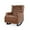 Dark Brown/Cognac, variant on Amedou Contemporary Faux Leather Tufted Wingback Rocking Chair, Cognac Brown and Dark Brown