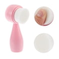 thumbnail image 3 of Unique Bargains 1 Pc Cepillo de limpieza de fibra sintética de silicona suave de doble cara 4.45"x1.69" Rosa, 3 of 4