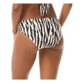 thumbnail image 2 of CARMEN MARC VALVO Women's Ivory Printed Stretch Ring-Side Lined Moderate Coverage Shirred Bikini Swimsuit Bottom M, 2 of 2