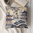 thumbnail image 3 of YINGXI  Trees House Tower Blue Throw Pillow Cover,Cushion Case Outdoor Decoration for Sofa Couch Farmhouse 12x12in, 3 of 5